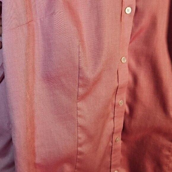 Talbots Womens size 16W 100% Cotton Pink Button Up Shirt Basic Everyday Career - Picture 7 of 9